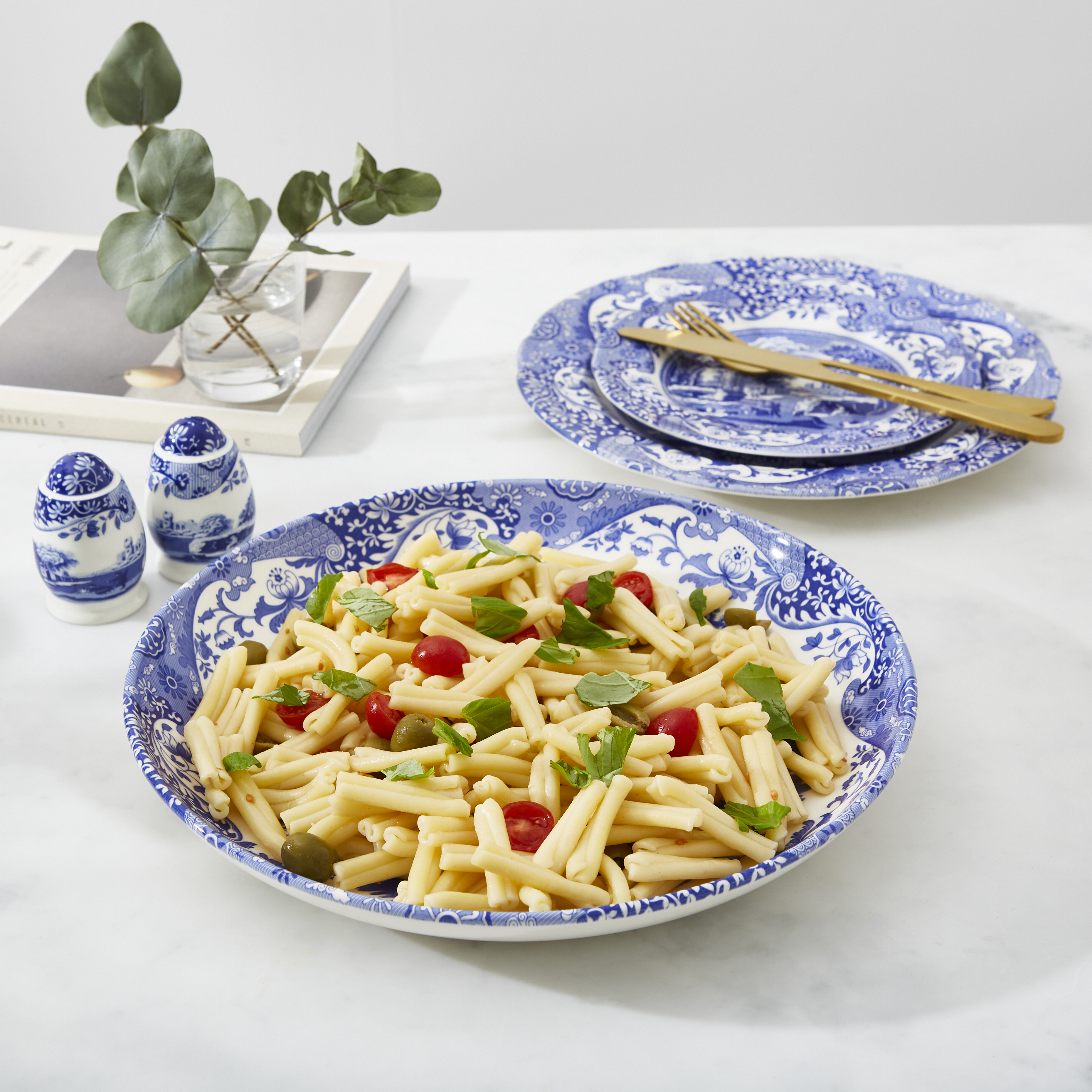 Blue Italian Pasta Bowl 12 Inch